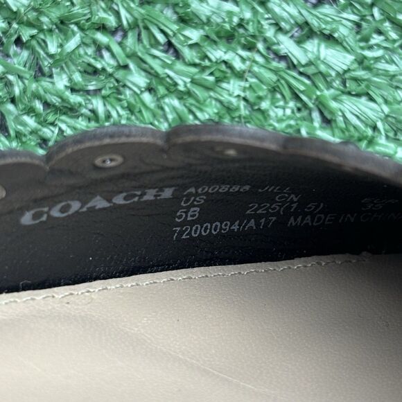 NEW Coach Jill Leather Scalloped Black Flats size 5 Leather Slip On - Picture 8 of 8